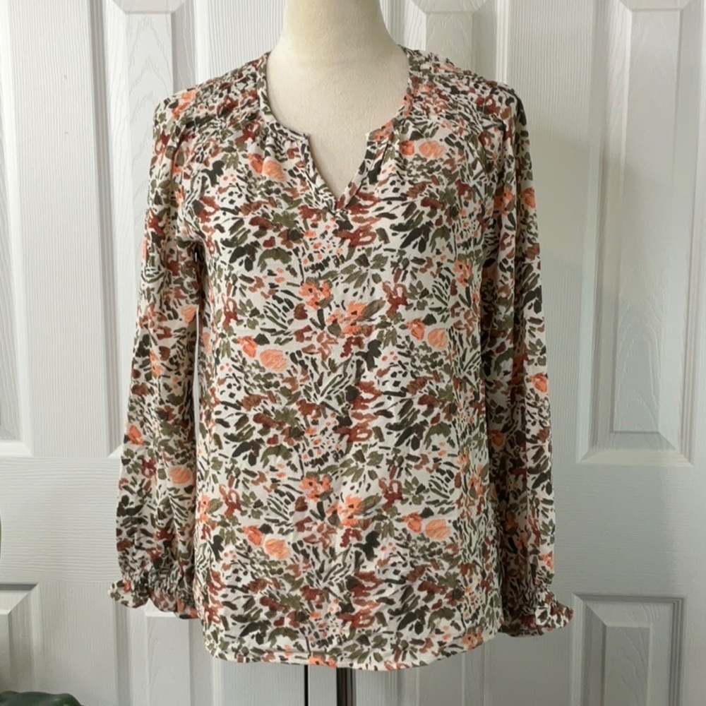 Jessica Simpson Womens Long
Sleeve Top Floral Cream Size XS